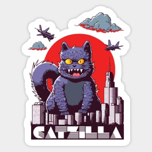 Catzilla Funny Cat Sticker